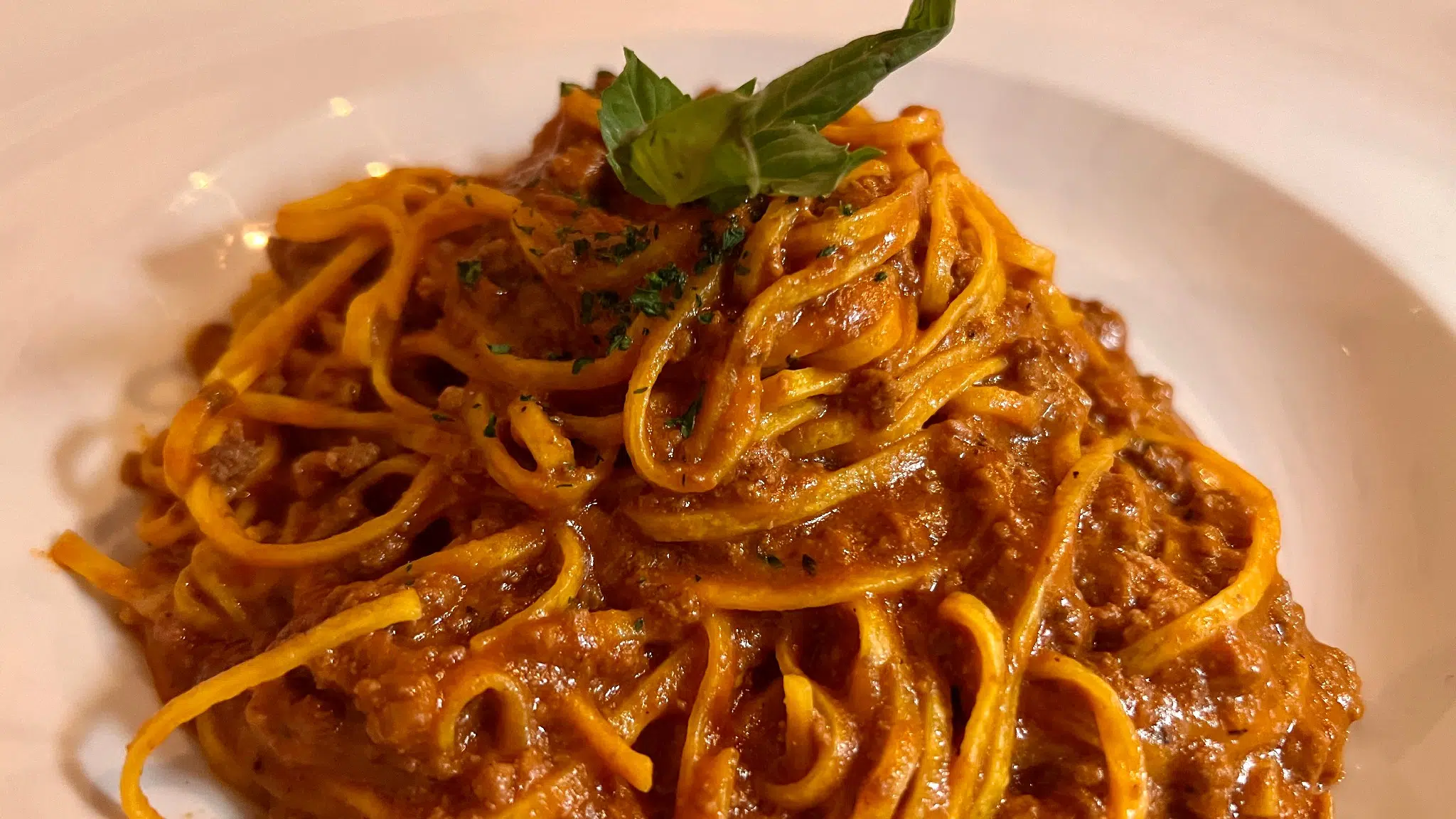 Spaghetti Bolognese at Sapore di Mare in Coconut Grove Miami Florida