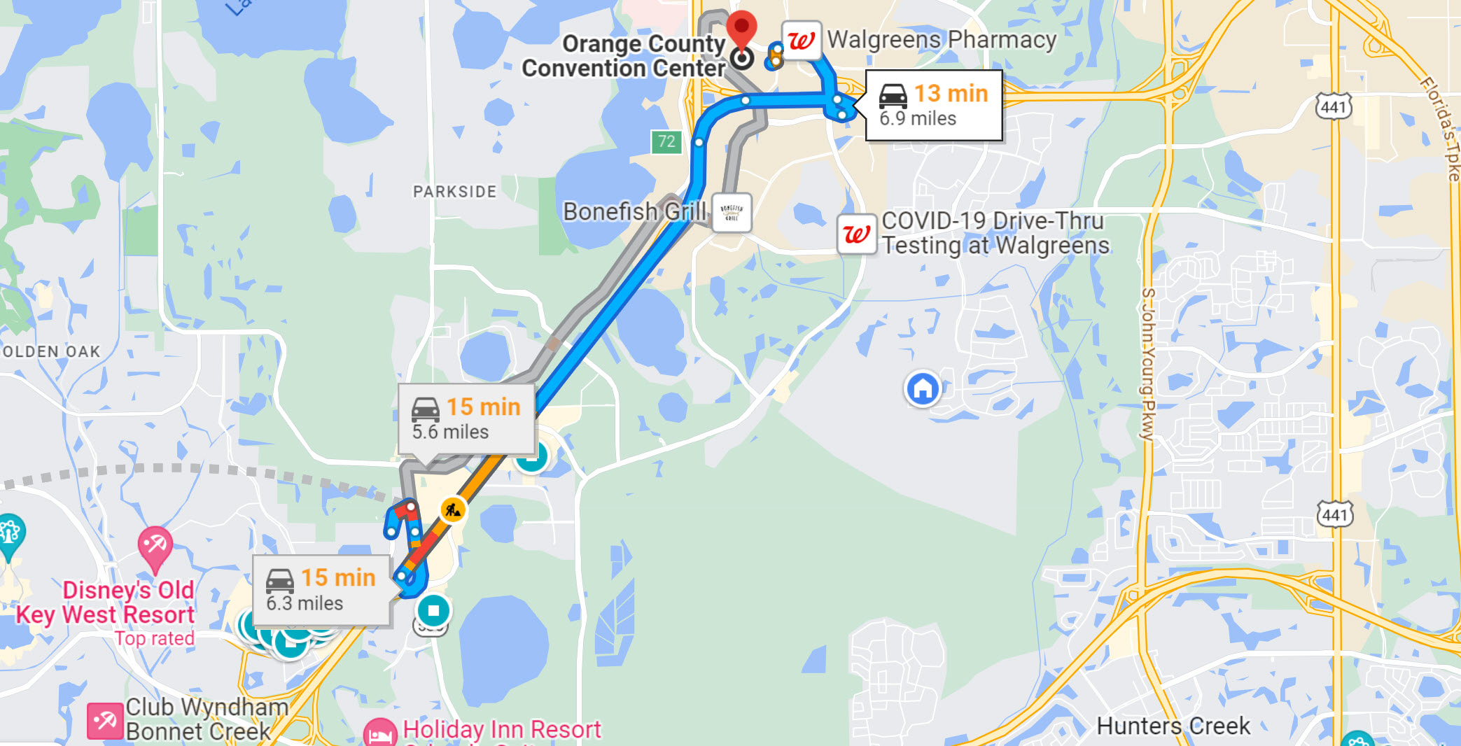 How Far is the Orange County Convention Center from Disney
